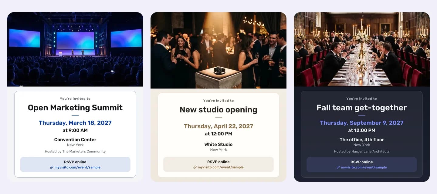 RSVP for a conference, a launch or a company event