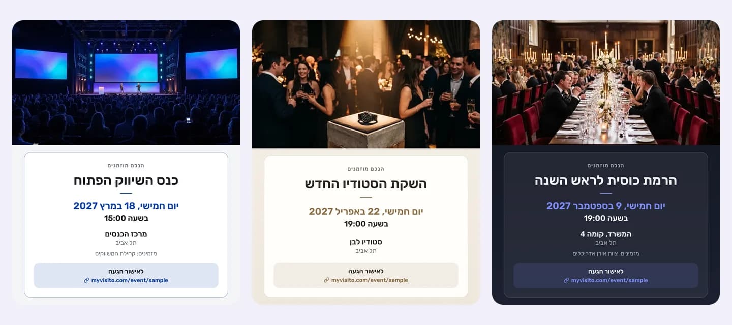 אישורי הגעה לכנס, להשקה ולאירוע חברה