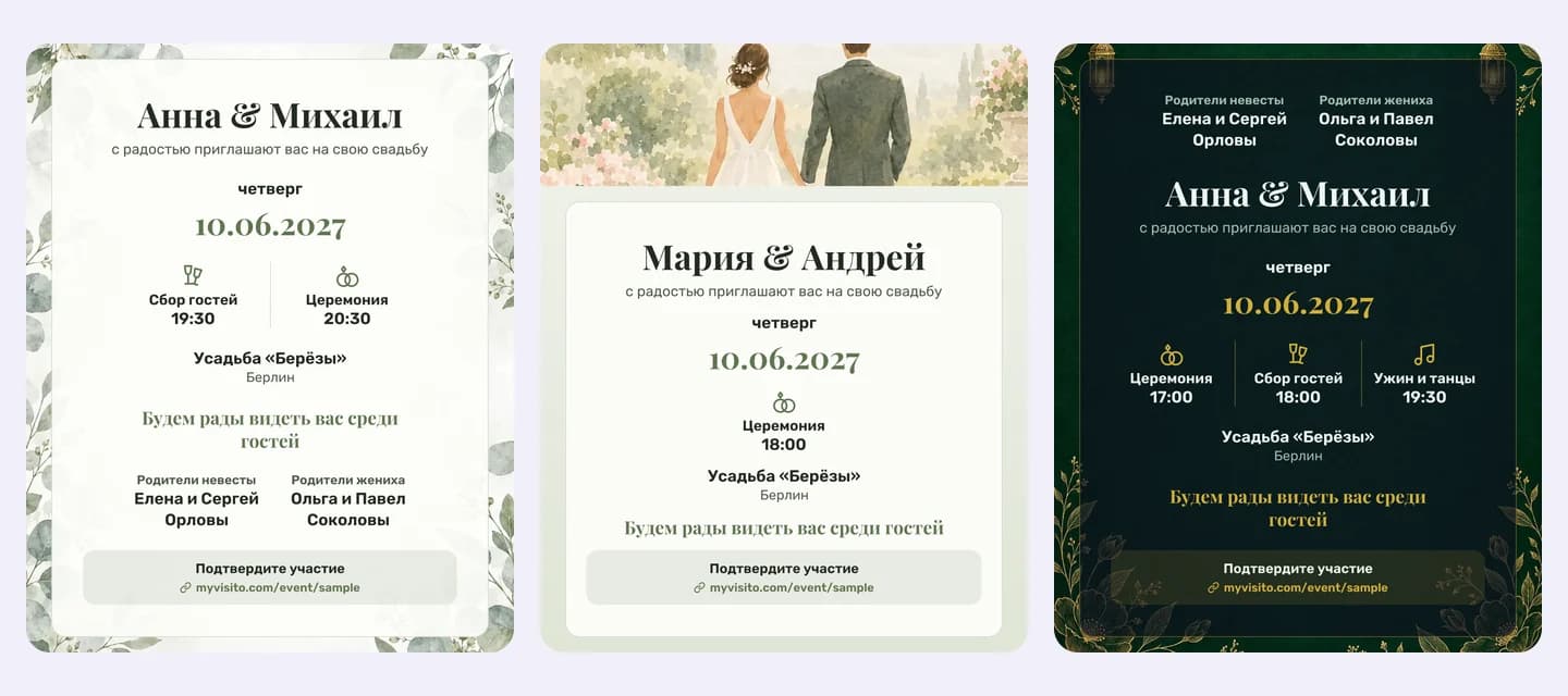Свадебное приглашение, как на бумаге