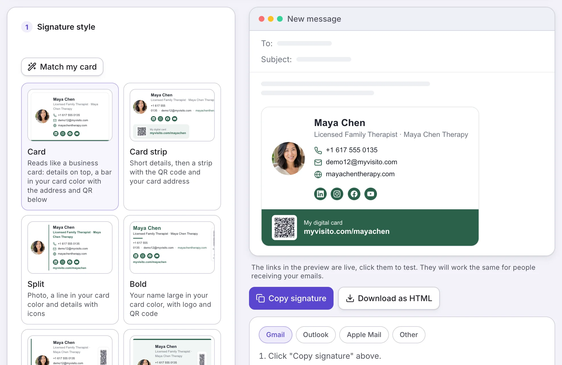 Your card is ready, so your signature is too