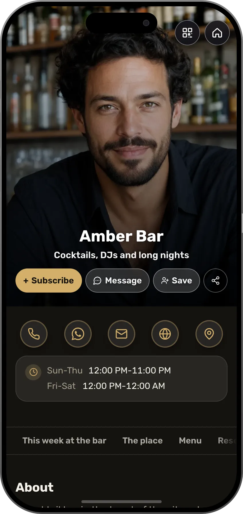 Restaurant, café and bakery: a ready card