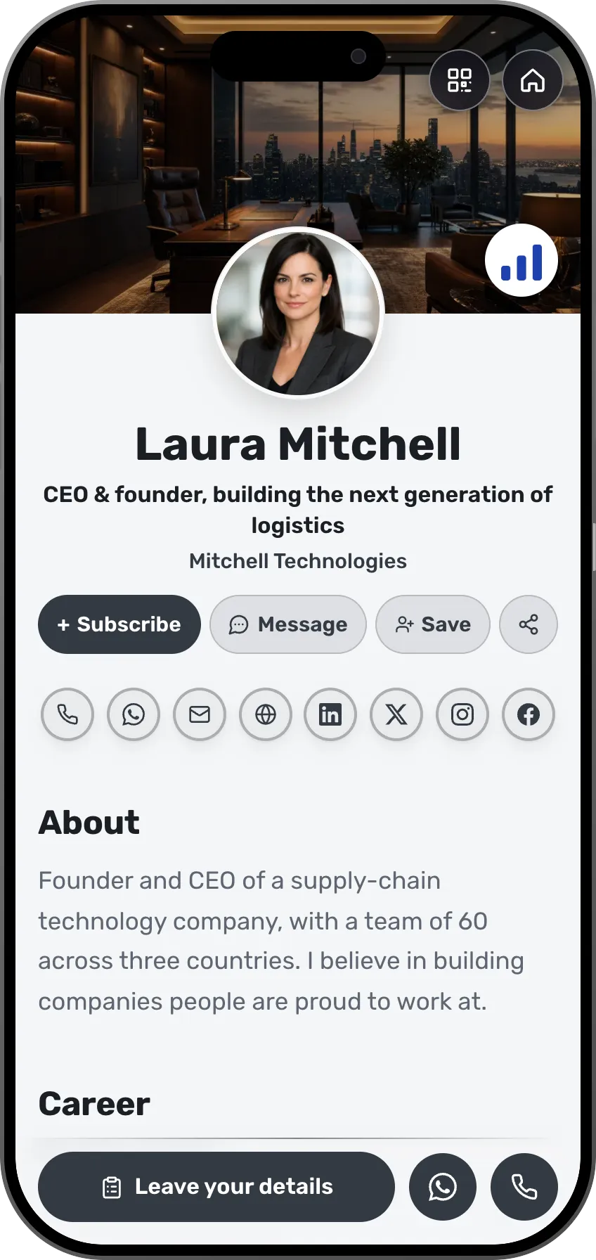 CEOs and founders: a ready card