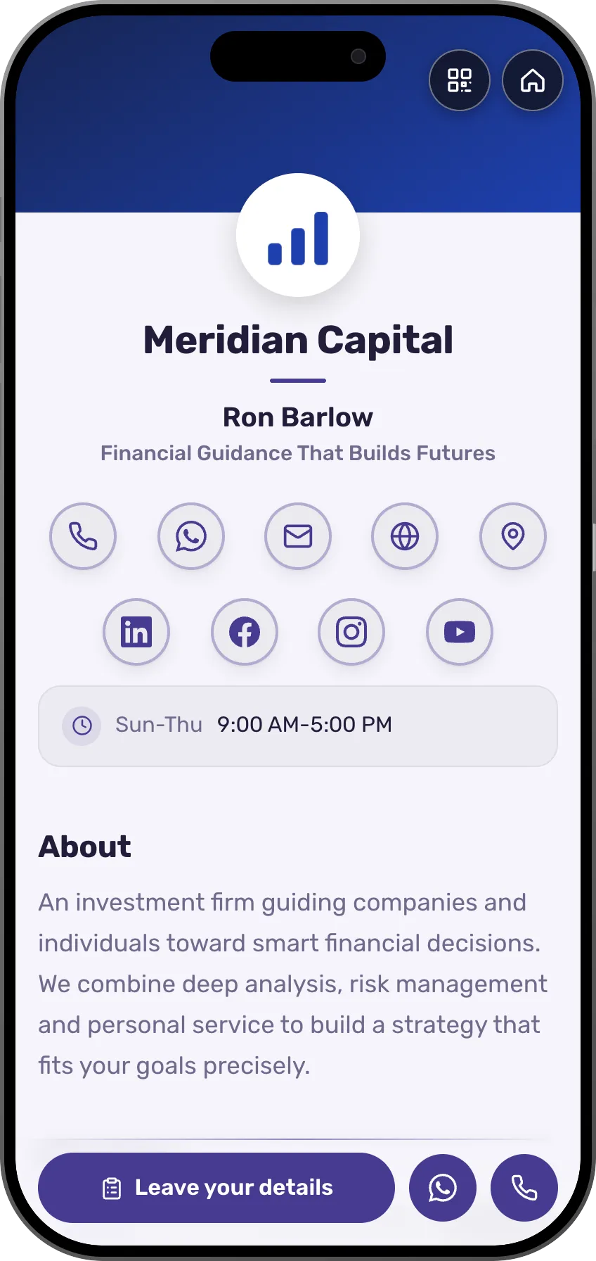 Investors: a ready card