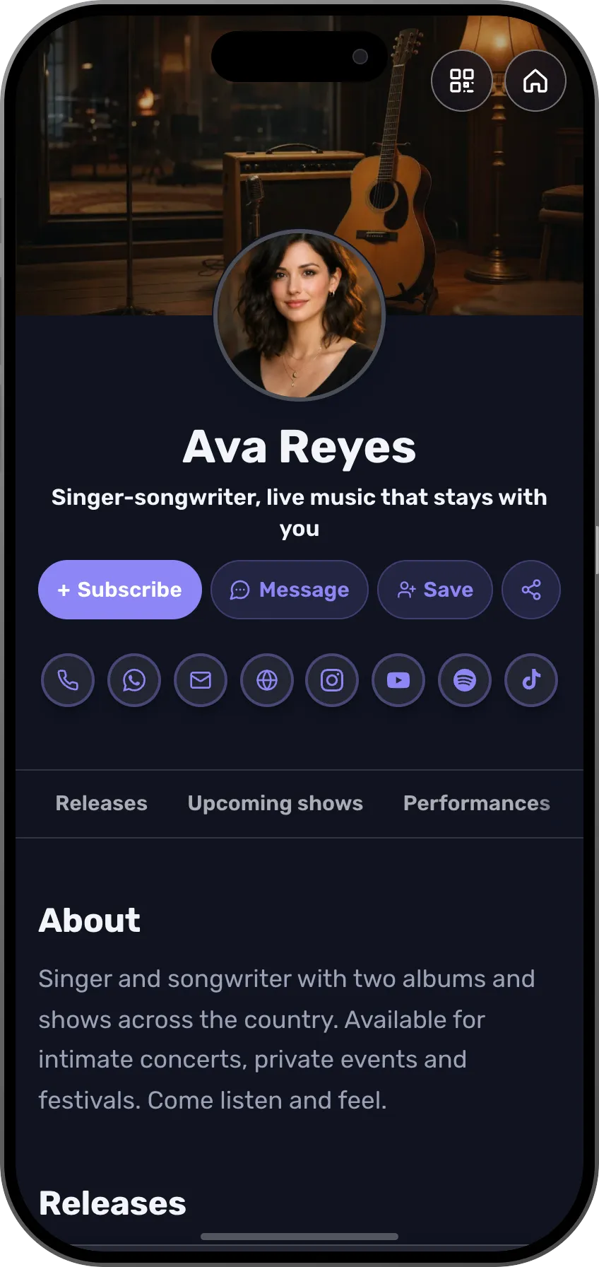Musicians: a ready card