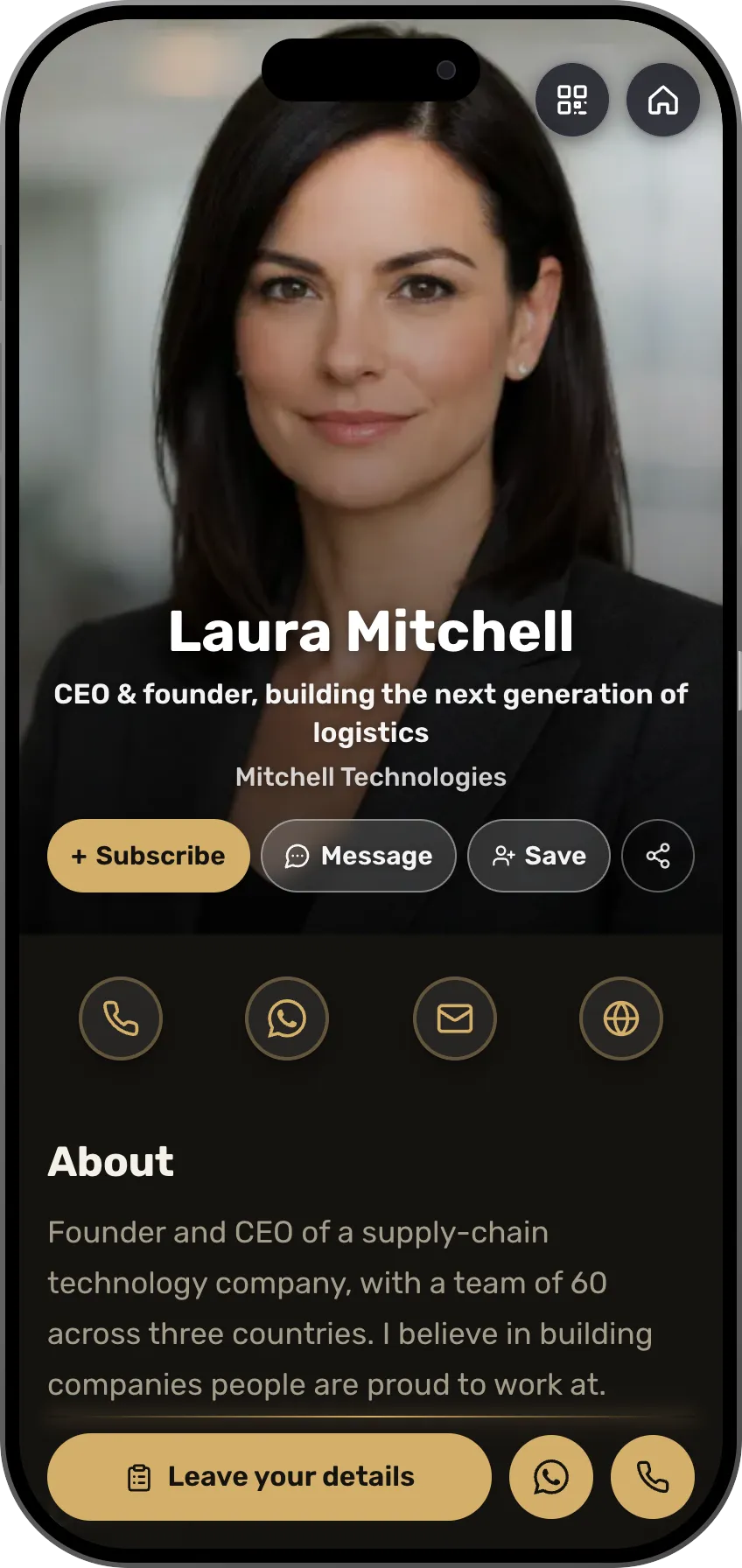 CEOs and founders: a ready card