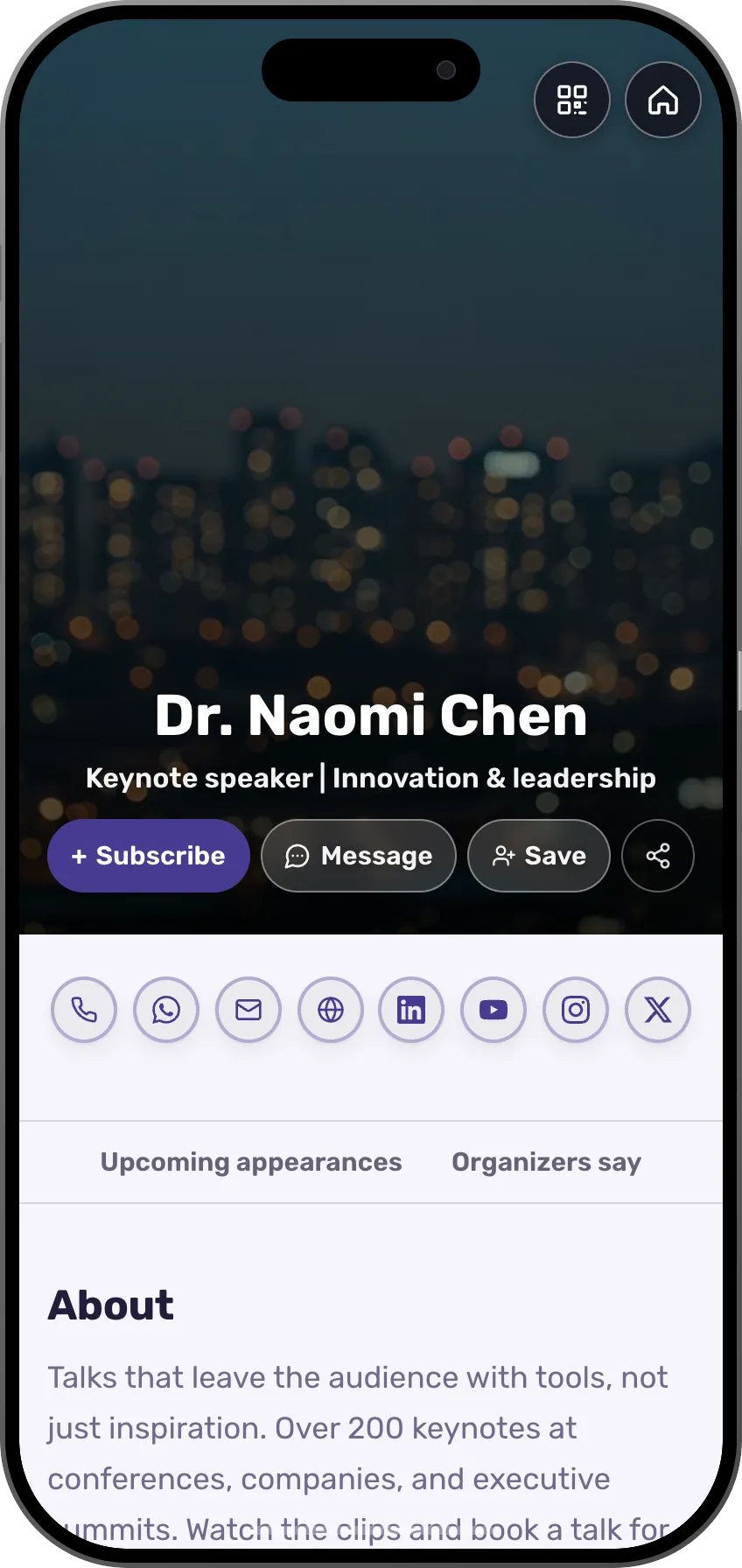 Speakers: a ready card