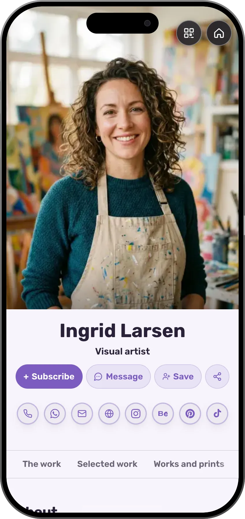Artists: a ready card