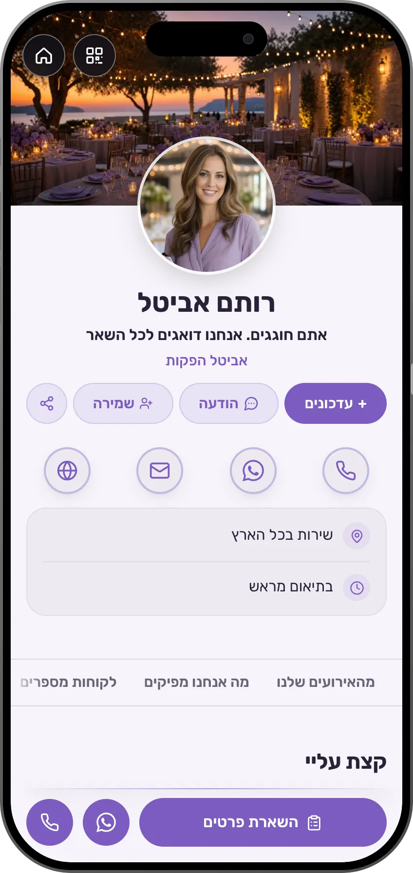מפיקי אירועים: כרטיס מוכן