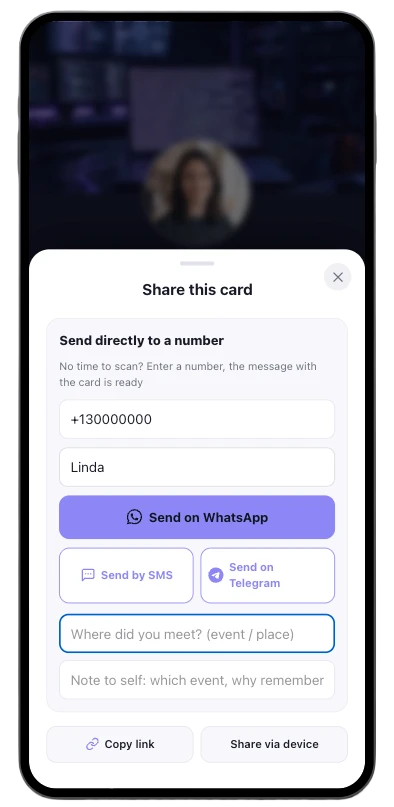 Sharing the card