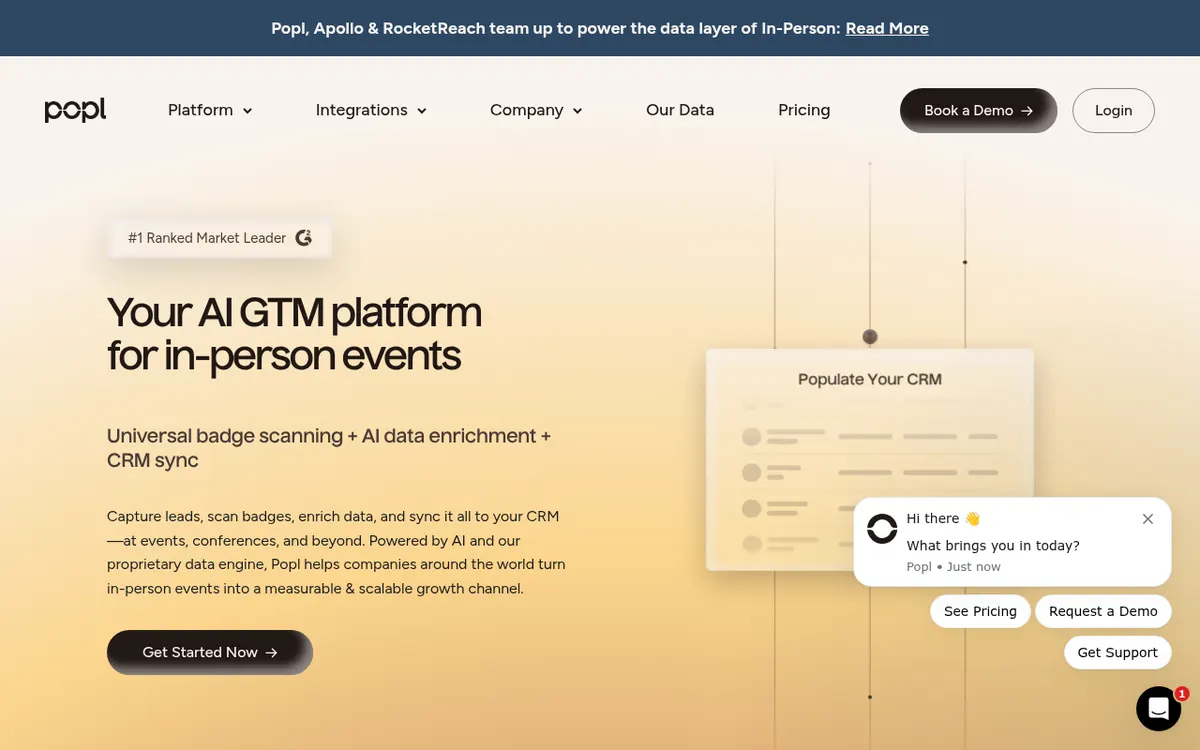 The Popl homepage as it looked on 1 September 2026